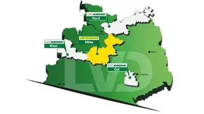 Abbildung der LVD Krone Standorte auf einer Karte