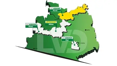 Abbildung der LVD Krone Standorte auf einer Karte