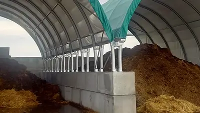 Lagerung von Mist in Rundhallen